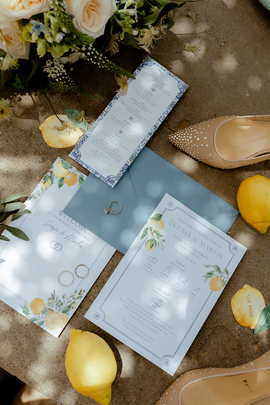 Komplette Hochzeitspapeterie als Set für eine Finca-Hochzeit auf Mallorca
